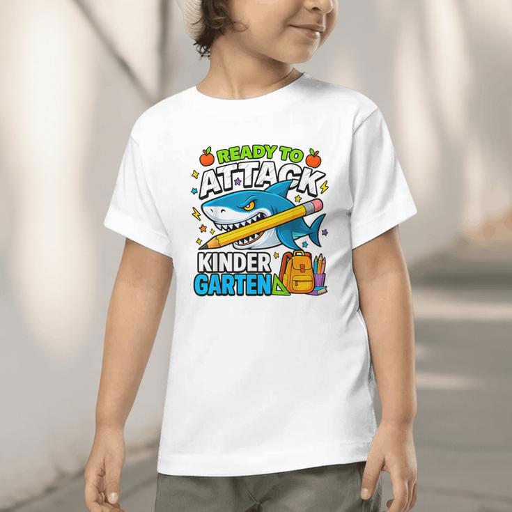 Ready To Attack Kindergarten Shark Back To School Kids Graphic Toddler T-Shirt