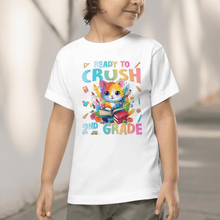 Ready To Crush 2nd Grade Back To School 2nd Grade Cat Kitten Graphic Toddler T-Shirt Ready To Crush 2nd Grade Back To School 2nd Grade Cat Kitten Graphic Toddler T-Shirt