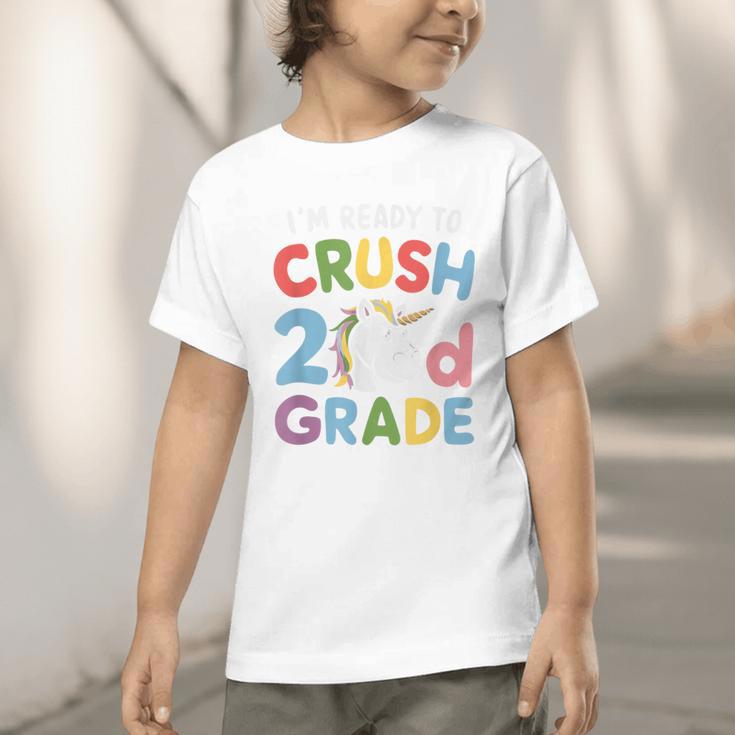 Im Ready To Crush 2nd Grade Boy Unicorn Back To School Graphic Toddler T-Shirt Im Ready To Crush 2nd Grade Boy Unicorn Back To School Graphic Toddler T-Shirt