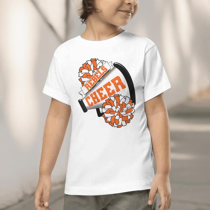 Rebels Cheer Back To School Cheerleading Spirit O Graphic Toddler T-Shirt Rebels Cheer Back To School Cheerleading Spirit O Graphic Toddler T-Shirt