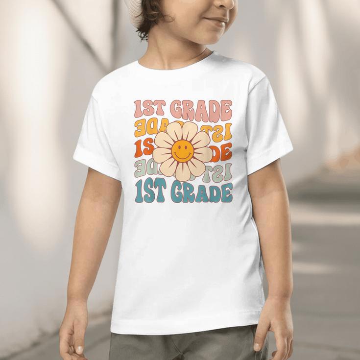 Retro 1st Grade Daisy Colorful Back To School First Grade Graphic Toddler T-Shirt Retro 1st Grade Daisy Colorful Back To School First Grade Graphic Toddler T-Shirt