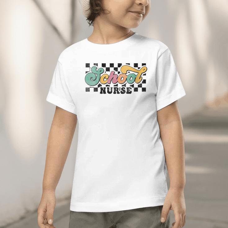 Retro Checkered School Nurse Squad Back To School Graduation Graphic Toddler T-Shirt Retro Checkered School Nurse Squad Back To School Graduation Graphic Toddler T-Shirt