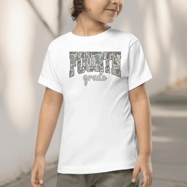 Retro Fourth Grade Back To School Boy Old Camo 4th Grade Kid Graphic Toddler T-Shirt Retro Fourth Grade Back To School Boy Old Camo 4th Grade Kid Graphic Toddler T-Shirt