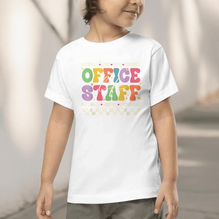 Retro Groovy Office Staff Life Flowers Back To School Graphic Toddler T-Shirt