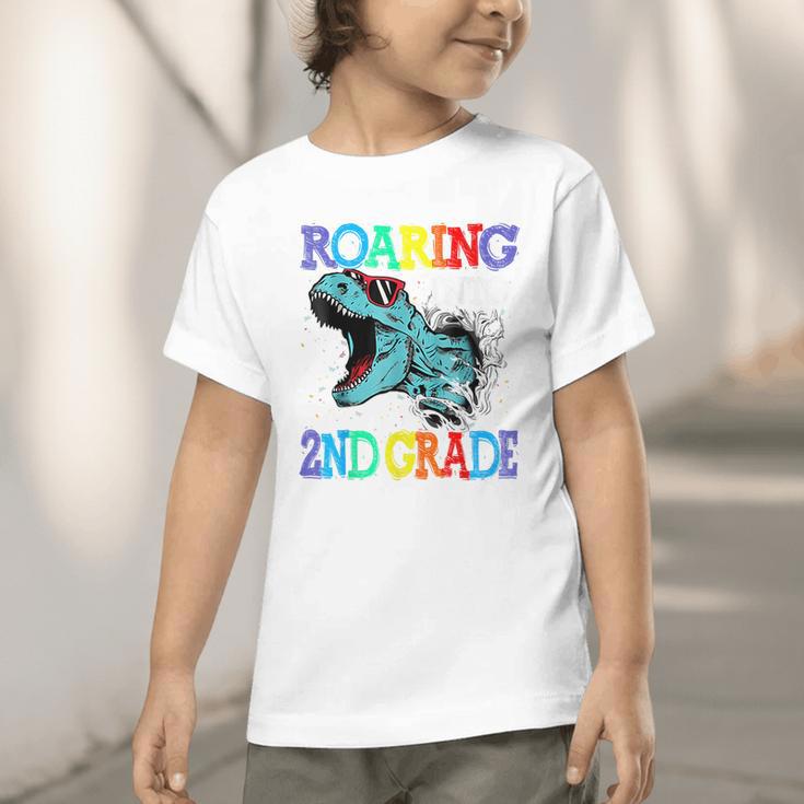 Roaring Into 2Nd Grade DinosaurRex Back To School Graphic Toddler T-Shirt Roaring Into 2Nd Grade DinosaurRex Back To School Graphic Toddler T-Shirt
