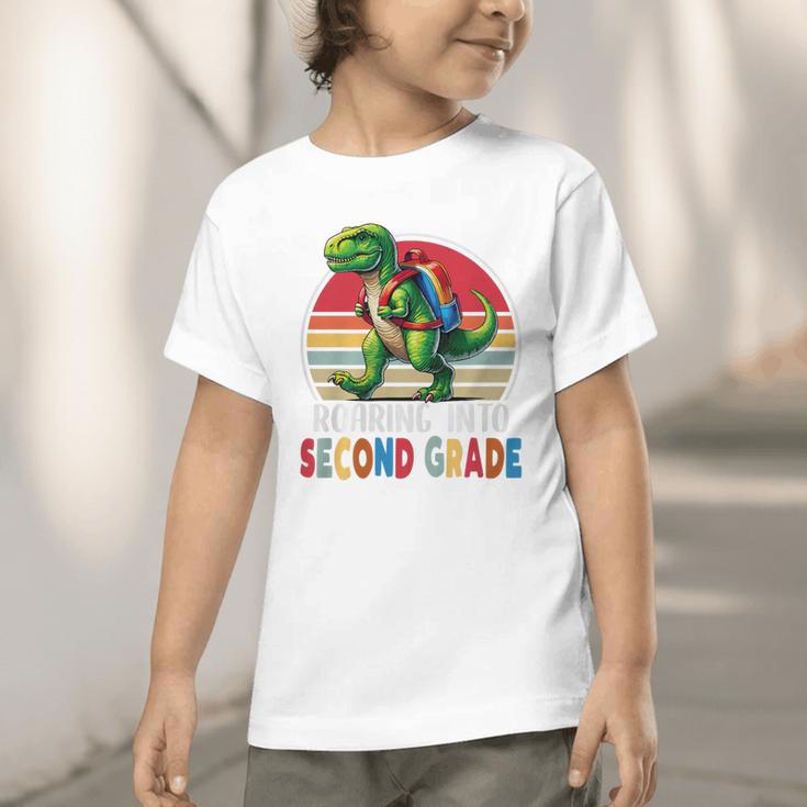 Roaring Into Second Grade T-Rex Back To School 2nd Grade Premium Tri-Blend Graphic Toddler T-Shirt Roaring Into Second Grade T-Rex Back To School 2nd Grade Premium Tri-Blend Graphic Toddler T-Shirt