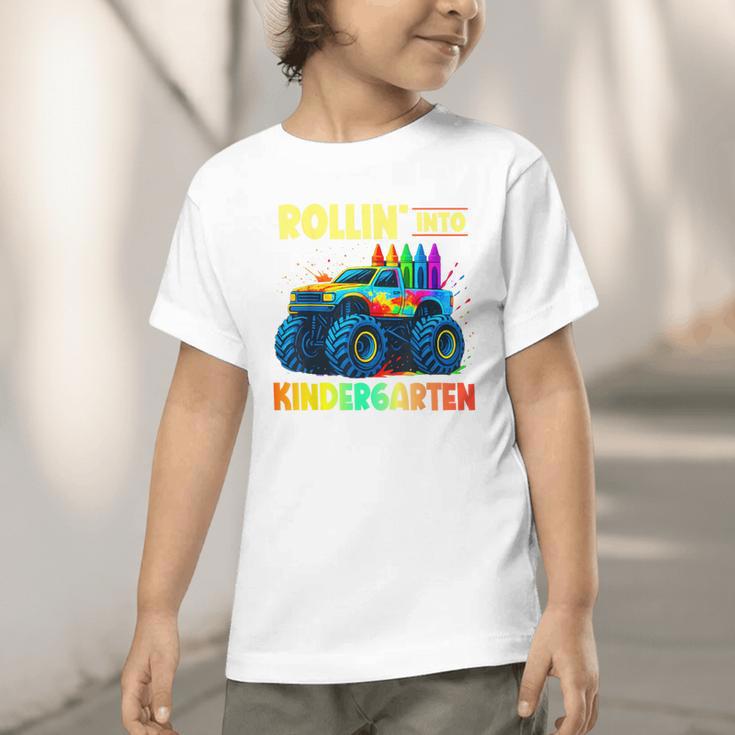 Rollin' Into Kindergarten Monster Car Back To School Boys Graphic Toddler T-Shirt Rollin' Into Kindergarten Monster Car Back To School Boys Graphic Toddler T-Shirt