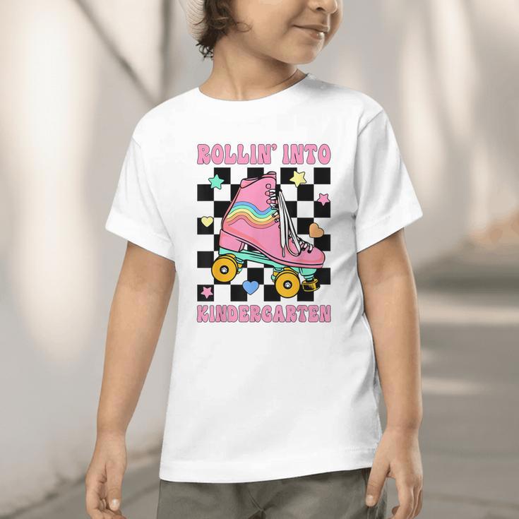 Rolling Into Kindergarten Roller Skating Girl Back To School Graphic Toddler T-Shirt