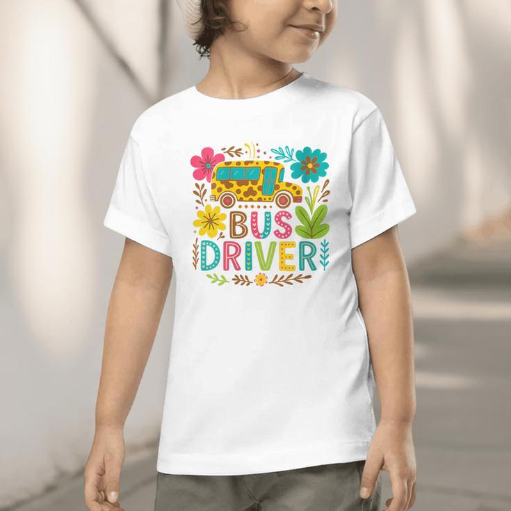 School Bus Driver Boho Floral Leopard Back To School Womens Graphic Toddler T-Shirt School Bus Driver Boho Floral Leopard Back To School Womens Graphic Toddler T-Shirt