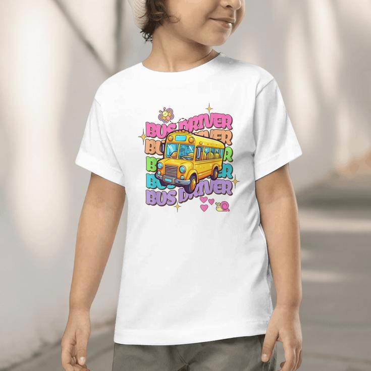 School Bus Driver Groovy Retro Back To School Graphic Toddler T-Shirt School Bus Driver Groovy Retro Back To School Graphic Toddler T-Shirt