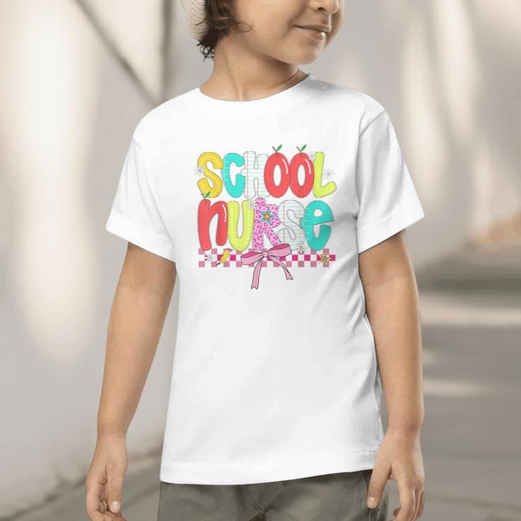 School Nurse Appreciation Day Coquette Bow Back To School Graphic Toddler T-Shirt School Nurse Appreciation Day Coquette Bow Back To School Graphic Toddler T-Shirt