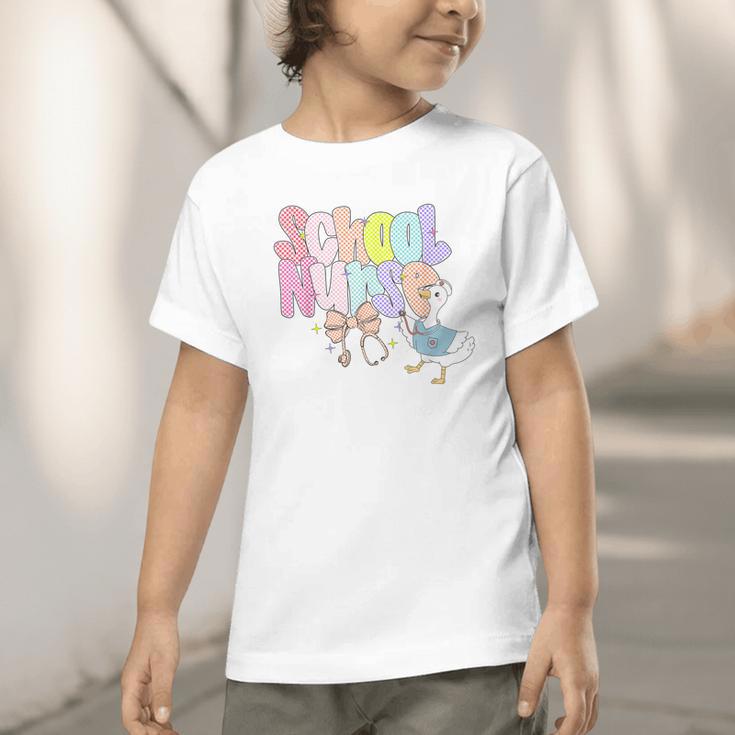 School Nurse Back To School Silly School Nurse Goose Graphic Toddler T-Shirt