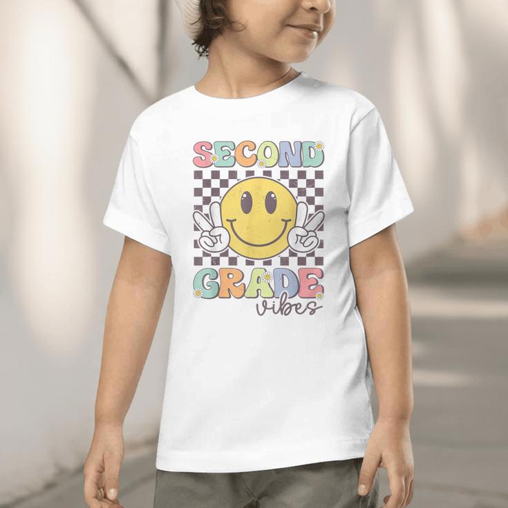 Second Grade Vibes Smile Face 2nd Grade Team Back To School Graphic Toddler T-Shirt