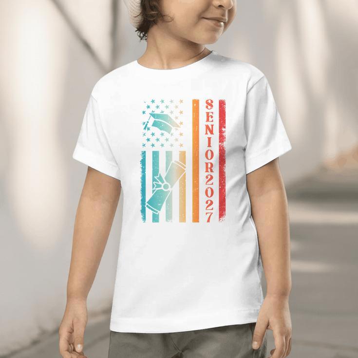 Senior 2027 Class Of 2027 Graduation USA Flag Back To School Performance Graphic Toddler T-Shirt