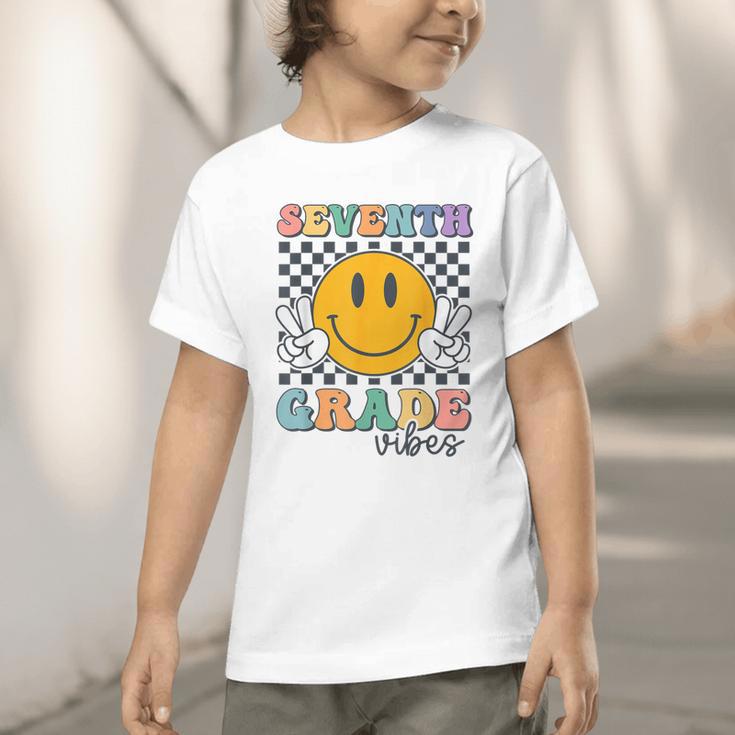 Seventh Grade Vibes Cute Smile Back To School 7th Grade Team Graphic Toddler T-Shirt Seventh Grade Vibes Cute Smile Back To School 7th Grade Team Graphic Toddler T-Shirt