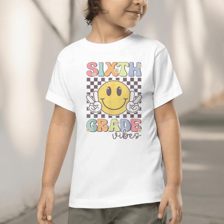 Sixth Grade Vibes Smile Face 6th Grade Team Back To School Graphic Toddler T-Shirt
