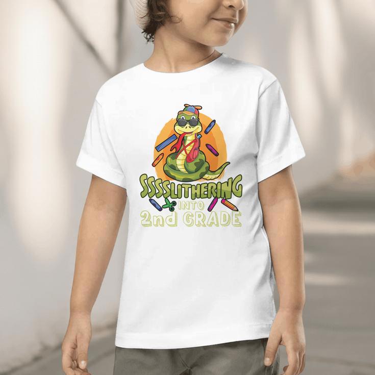 Slithering Into 2nd Grade First Day Back To School Snake Performance Graphic Toddler T-Shirt