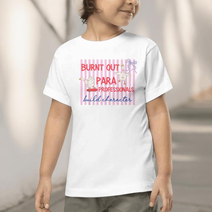 Striped Burnt Out Para Paraprofessional Back To School Graphic Toddler T-Shirt Striped Burnt Out Para Paraprofessional Back To School Graphic Toddler T-Shirt