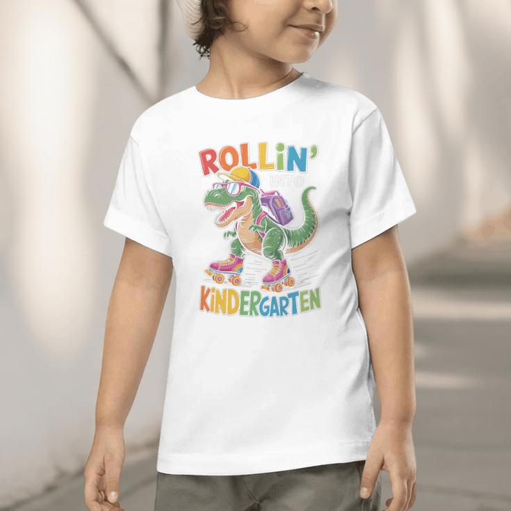 T Rex Rollin Into Kindergarten Back To School First Day Boys Graphic Toddler T-Shirt T Rex Rollin Into Kindergarten Back To School First Day Boys Graphic Toddler T-Shirt