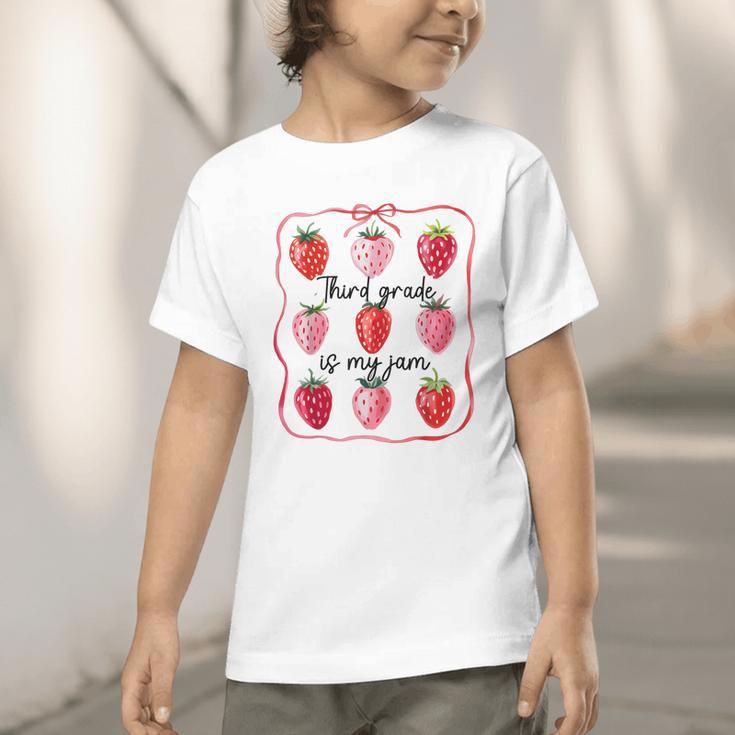 Third Grade Is My Jam Strawberry 3rd Grade Back To School Graphic Toddler T-Shirt
