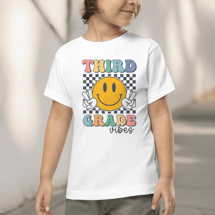 Third Grade Vibes Retro Smile Back To School 3rd Grade Team Graphic Toddler T-Shirt