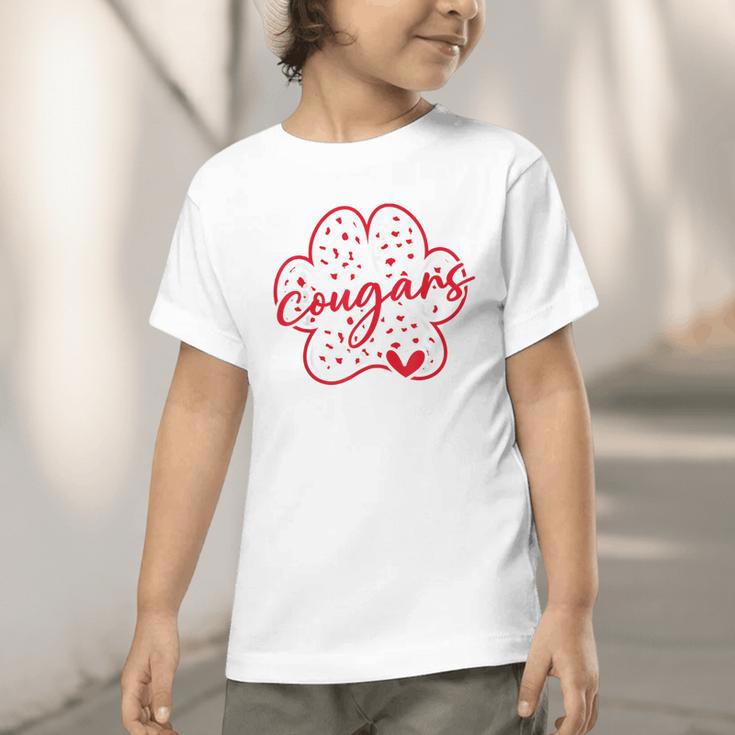 Vintage Cougars School Sports Team Spirit Back To School Graphic Toddler T-Shirt
