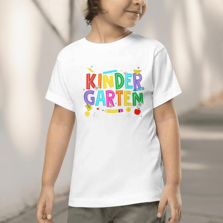 Watch Out Kindergarten Here I Come Kinder Back To School Kid Graphic Toddler T-Shirt