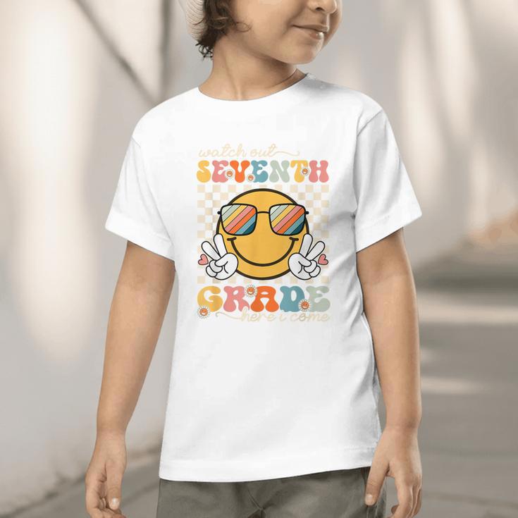 Watch Out Seventh Grade Here I Come Back To School 7th Grade Graphic Toddler T-Shirt Watch Out Seventh Grade Here I Come Back To School 7th Grade Graphic Toddler T-Shirt