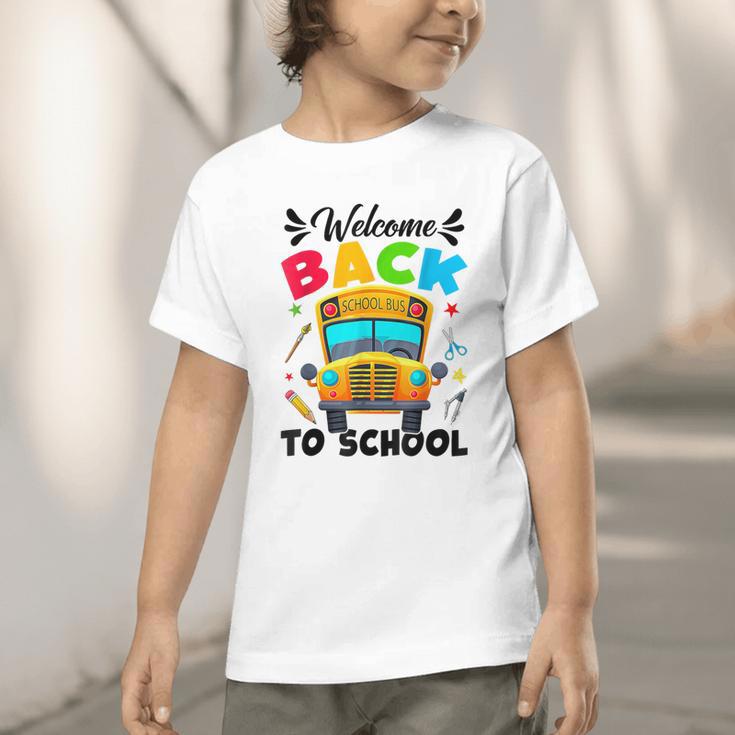Welcome Back To School Outfit School Bus Driver Graphic Toddler T-Shirt Welcome Back To School Outfit School Bus Driver Graphic Toddler T-Shirt