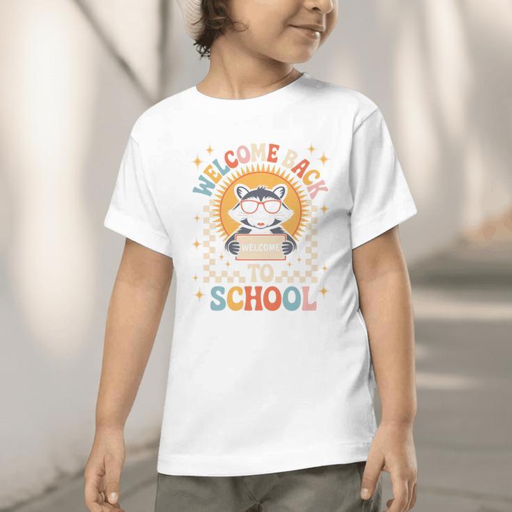 Welcome Back To School Raccoon First Day Of School Checkered Premium Tri-Blend Graphic Toddler T-Shirt Welcome Back To School Raccoon First Day Of School Checkered Premium Tri-Blend Graphic Toddler T-Shirt
