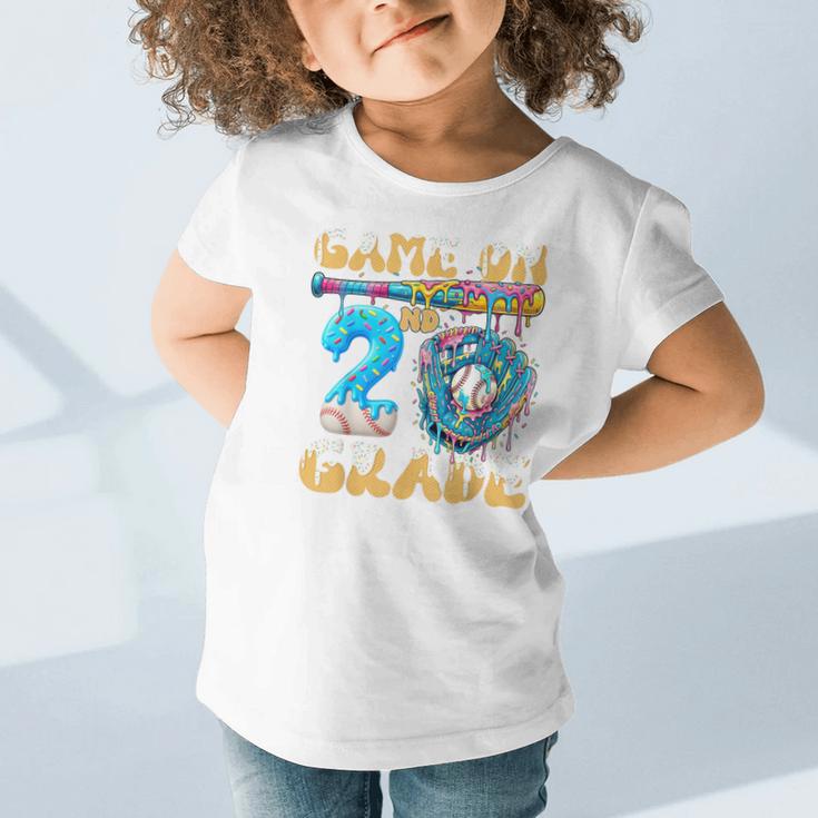 2nd Grade Back To School Baseball Drip Ice Cream Game On Graphic Toddler T-Shirt