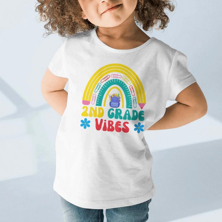 2nd Grade Vibes Back To School Rainbow Second Grade Graphic Toddler T-Shirt 2nd Grade Vibes Back To School Rainbow Second Grade Graphic Toddler T-Shirt