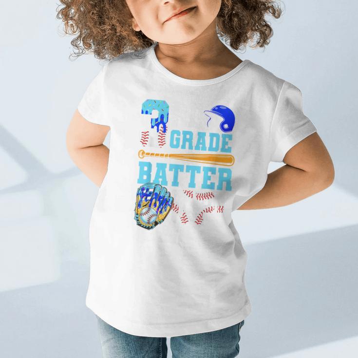 3rd Grade Back To School Baseball Drip Ice Cream Batter Up Graphic Toddler T-Shirt