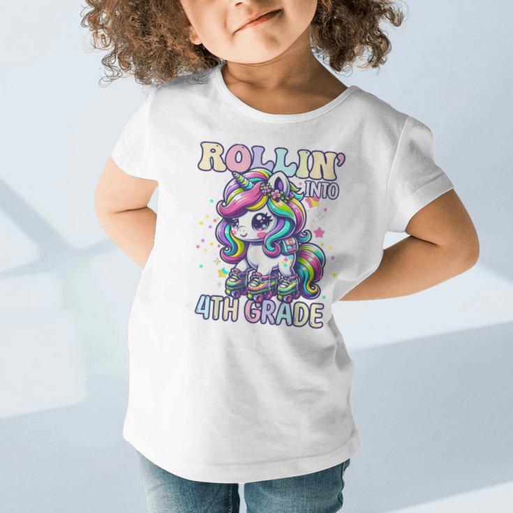 4th Grade Back To School First Day Girls Rollin Unicorn Graphic Toddler T-Shirt 4th Grade Back To School First Day Girls Rollin Unicorn Graphic Toddler T-Shirt