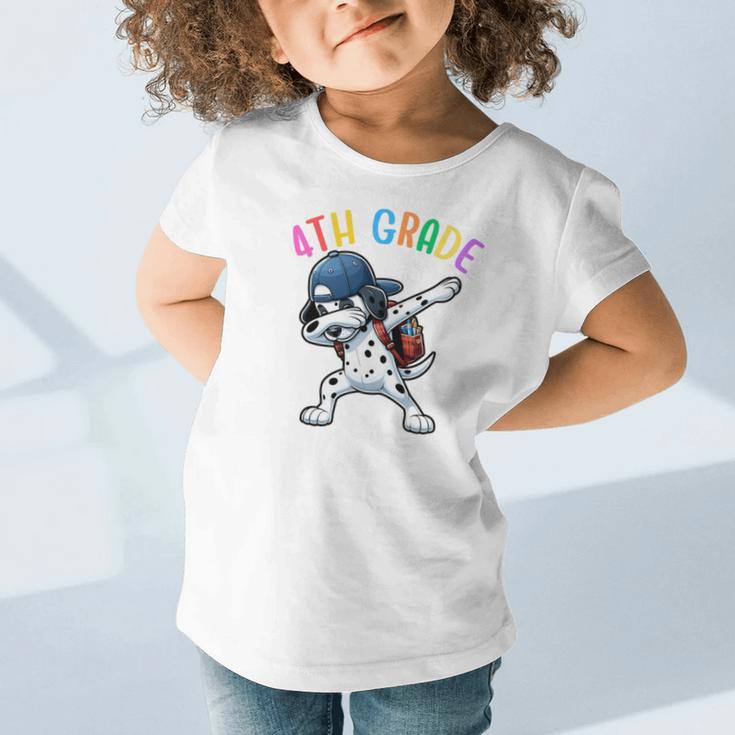 4th Grade Crew Dalmatian Dog Dabbing Back To School Premium Tri-Blend Graphic Toddler T-Shirt