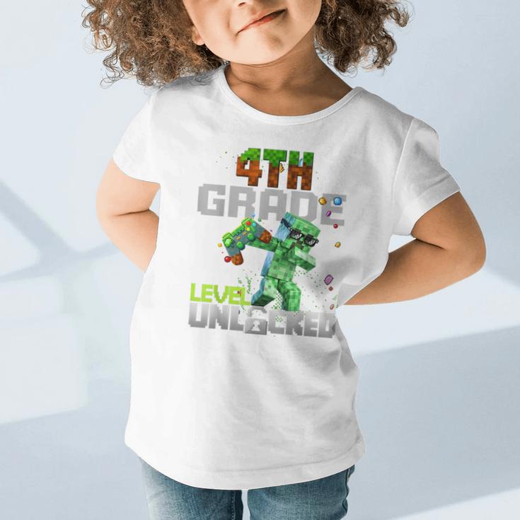 4th Grade Level Unlocked Back To School Pixel Game Graphic Toddler T-Shirt