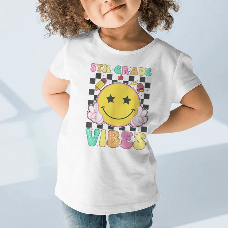 5th Grade Vibes Girls Smile Face Back To School Fifth Grade Graphic Toddler T-Shirt