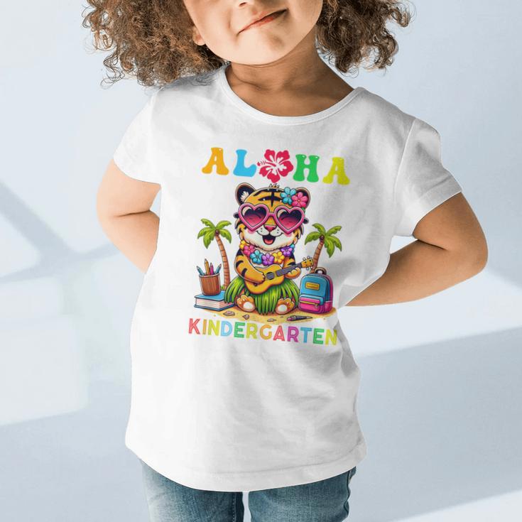 Aloha Kindergarten Tiger Hawaii Back To School Kids Girls Graphic Toddler T-Shirt
