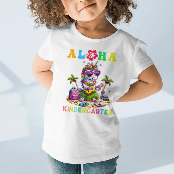 Aloha Kindergarten Unicorn Hawaii Back To School Kids Girl Graphic Toddler T-Shirt