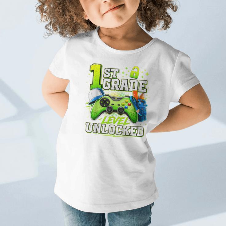 Back To School 1st First Grade Level Unlocked Gamer Kid Graphic Toddler T-Shirt Back To School 1st First Grade Level Unlocked Gamer Kid Graphic Toddler T-Shirt