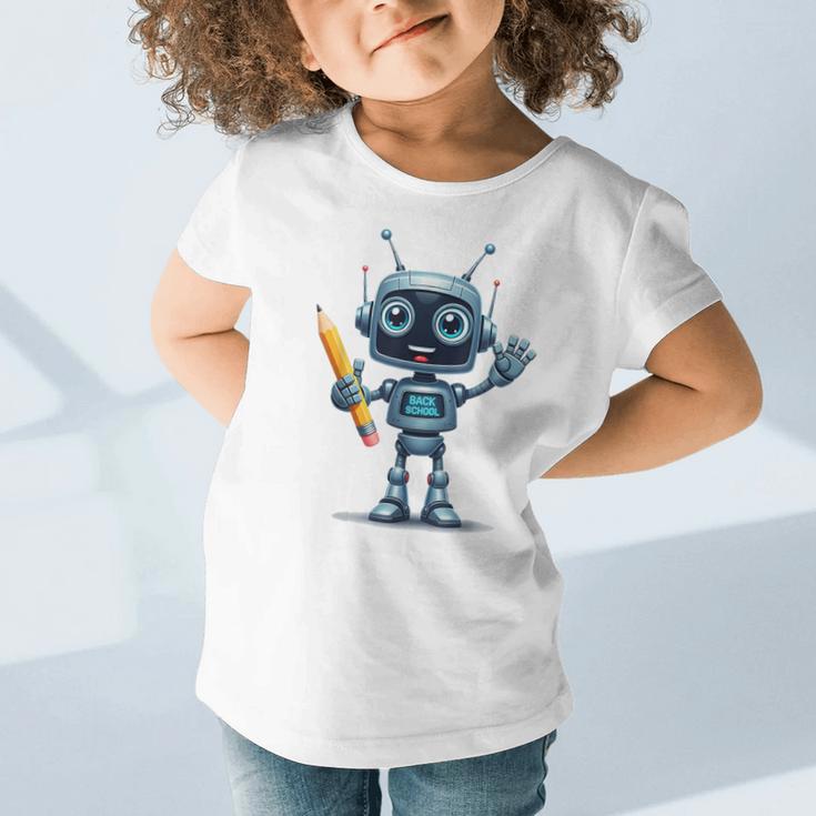 Back To School 2025 Robot Pencil For Kids Graphic Toddler T-Shirt Back To School 2025 Robot Pencil For Kids Graphic Toddler T-Shirt
