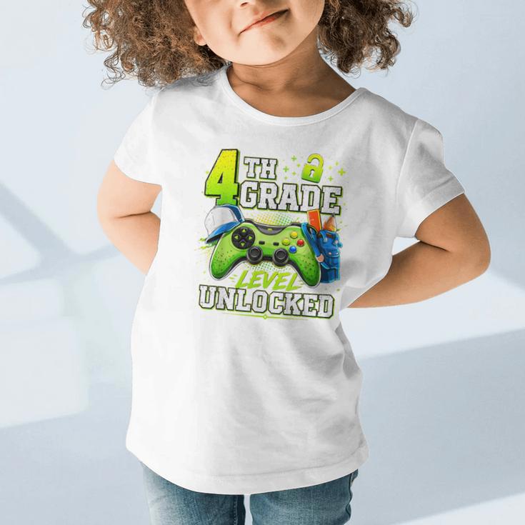 Back To School 4th Fourth Grade Level Unlocked Gamer Kid Graphic Toddler T-Shirt Back To School 4th Fourth Grade Level Unlocked Gamer Kid Graphic Toddler T-Shirt