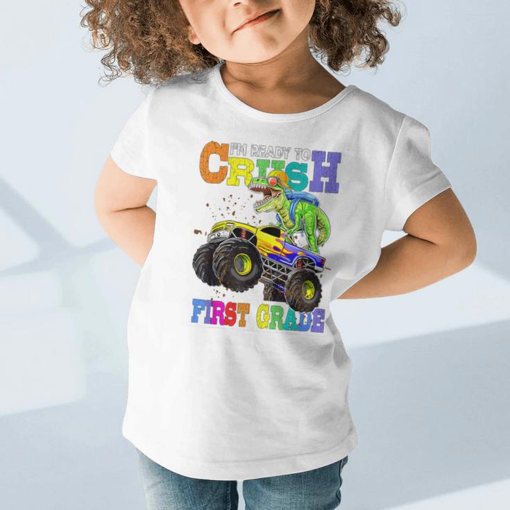 Back To School Boy Dinosaur I'm Ready To Crush First Grade Graphic Toddler T-Shirt Back To School Boy Dinosaur I'm Ready To Crush First Grade Graphic Toddler T-Shirt