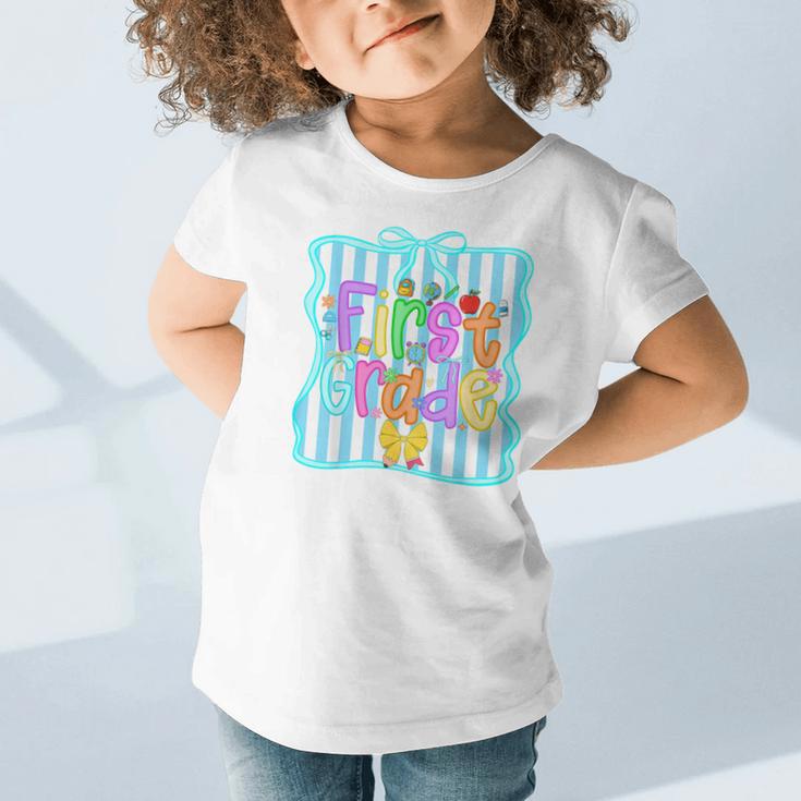 Back To School First Grade For Teen Girls Bow 1st Grade Kids Graphic Toddler T-Shirt Back To School First Grade For Teen Girls Bow 1st Grade Kids Graphic Toddler T-Shirt
