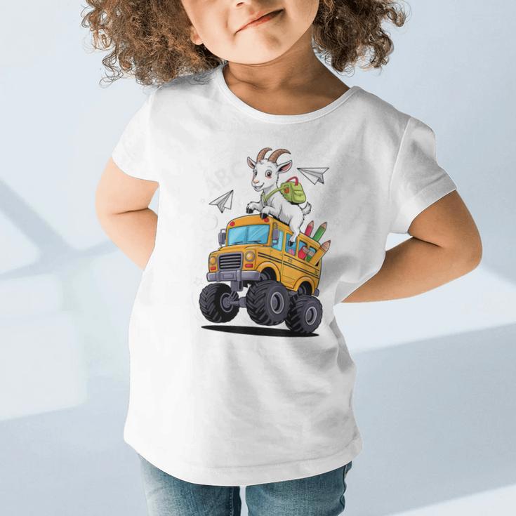 Back To School Goat School Bus 100 Days Of School Graphic Toddler T-Shirt Back To School Goat School Bus 100 Days Of School Graphic Toddler T-Shirt