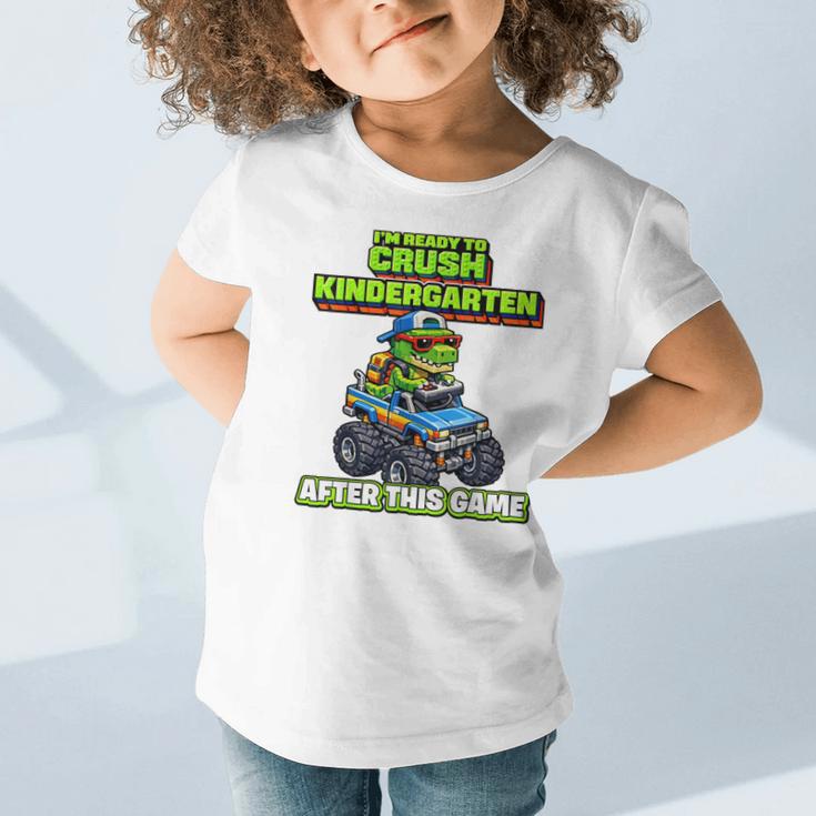 Back To School Kindergarten Retro Monster Truck Dinosaur Boy Graphic Toddler T-Shirt