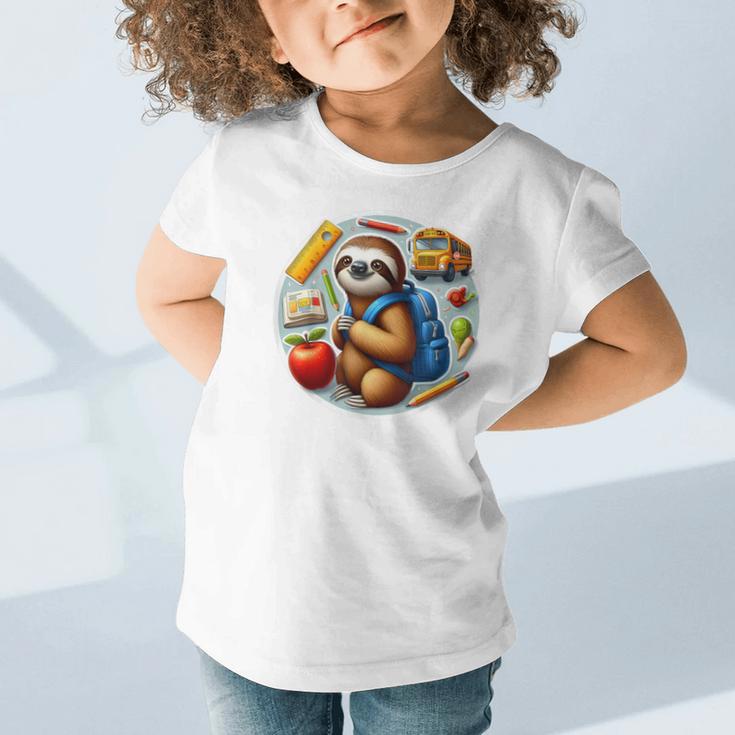 Back To School Sloth Boys Girls Student Kids Lover Child New Graphic Toddler T-Shirt Back To School Sloth Boys Girls Student Kids Lover Child New Graphic Toddler T-Shirt