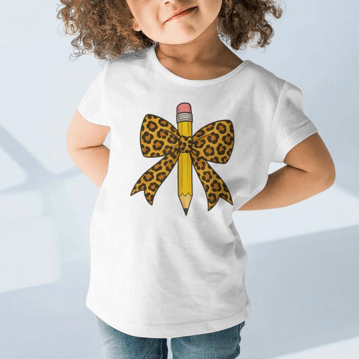 Bow Pencil Leopard First Day Of School Back To School Graphic Toddler T-Shirt