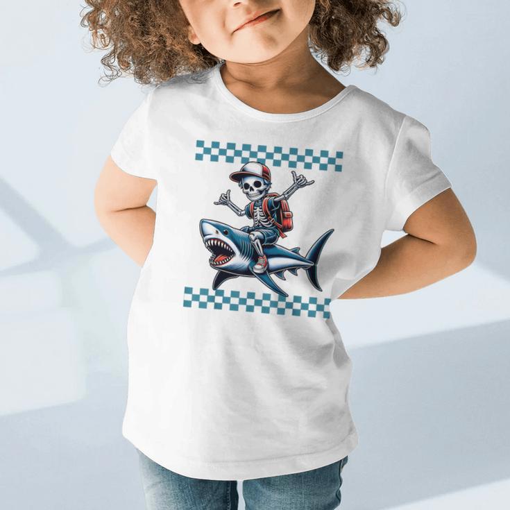 Boys Skeleton Riding a Shark Back To School Graphic Toddler T-Shirt Boys Skeleton Riding a Shark Back To School Graphic Toddler T-Shirt
