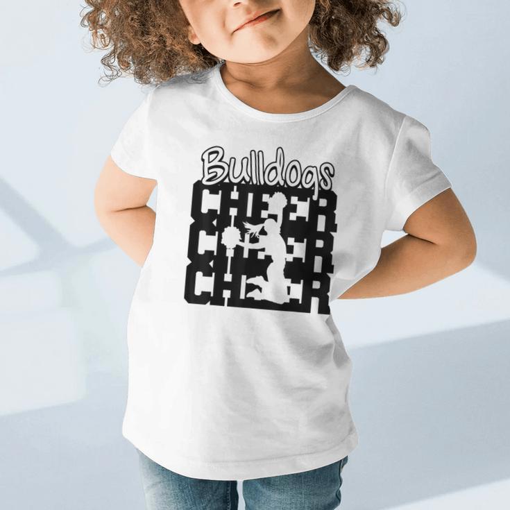 Bulldogs Cheer Back To School Cheerleading Spirit Graphic Toddler T-Shirt Bulldogs Cheer Back To School Cheerleading Spirit Graphic Toddler T-Shirt